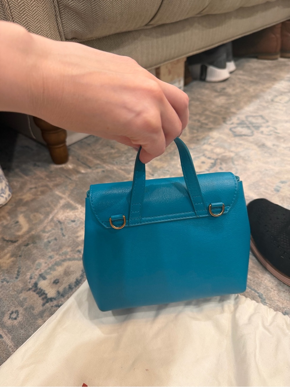 Mansur Gavriel Teal Mini Backpack - Picture 10 of 12